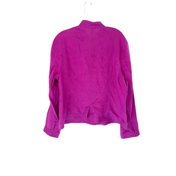 Nygard Collection Button Up Blouse Linen Lagenlook Mandarin Collar Size 16 - Picture 11 of 15